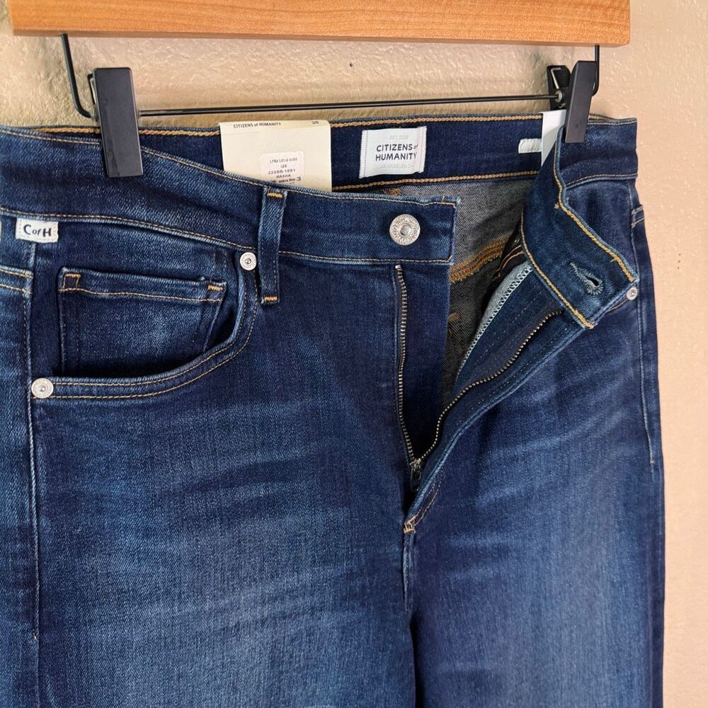 NEW Citizens of Humanity Lyra Long Wide Jeans Womens 28 Masha Blue Denim Stretch - Picture 4 of 16